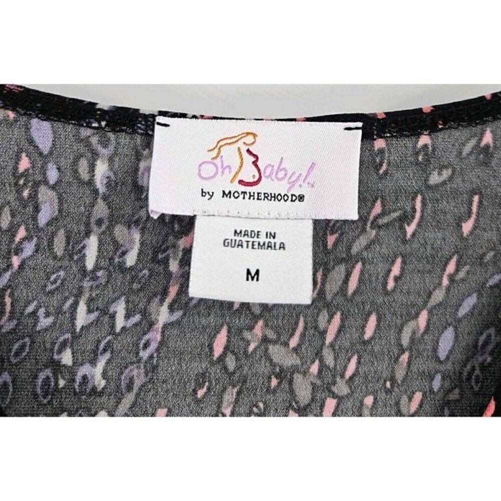OH BABY by Motherhood Faux Wrap Confetti Print Dress Drawstring Tie Waist Sz M - Picture 3 of 5